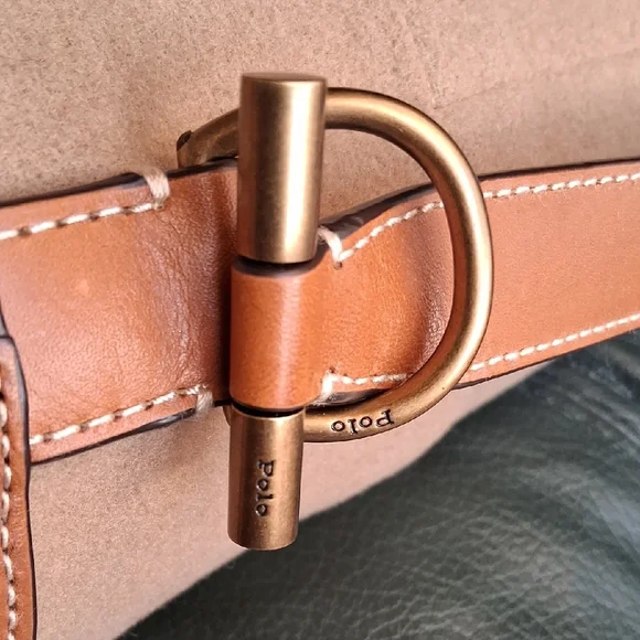 Ralph Lauren-Polo Flannel Bellport Sling Bucket Bag. Color is Camel. NWT. - Picture 6 of 14